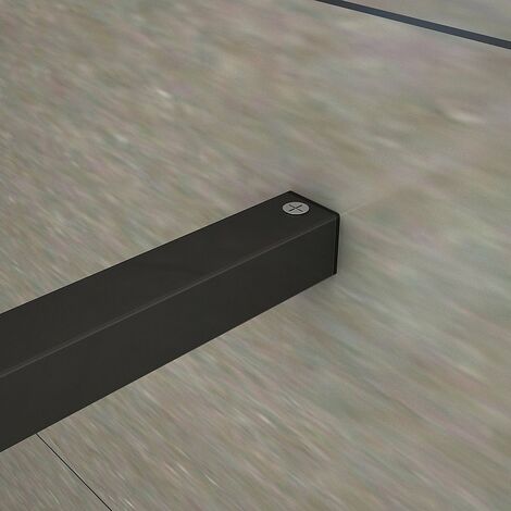 B.160xH.200cm Duschwand +ausziehbar (73-120cm)Schwarz Stabilisator Duschabtrennung Walk in Duschtrennwand 8mm NANO-Glas dusche