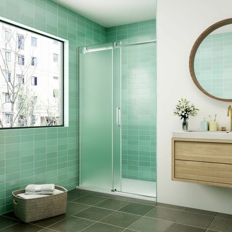 Duschabtrennung 8mm NANO ESG Schiebetür Nischentür 120X195cm Linksmontage Echtglas Duschtür Duschkabine Dusche Glastür