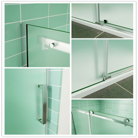 Duschabtrennung 8mm NANO ESG Schiebetür Nischentür 120X195cm Linksmontage Echtglas Duschtür Duschkabine Dusche Glastür