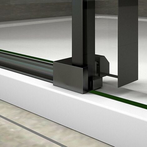Duschabtrennung 8mm NANO ESG schwarz Schiebetür Nischentür 100X200cm Echtglas Duschtür Duschkabine Dusche Glastür