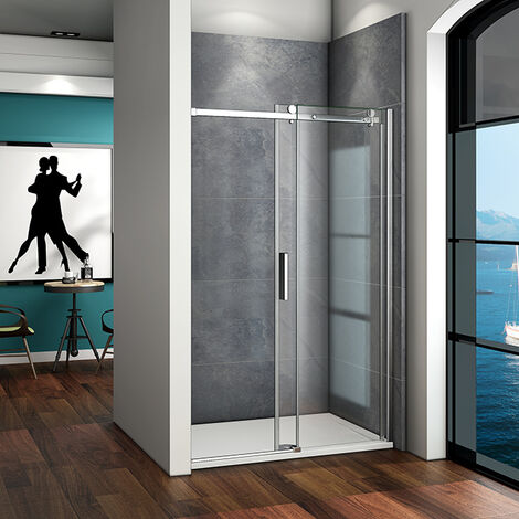 Duschabtrennung Schiebetür Nischentür 6mm NANO ESG 115X195cm Echtglas Duschtür Duschkabine Dusche Glastür