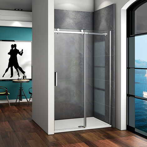 Duschabtrennung Schiebetür Nischentür 6mm NANO ESG 140X195cm Echtglas Duschtür Duschkabine Dusche Glastür