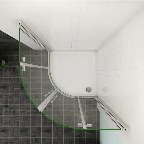 Duschabtrennung Viertelkreis 6mm NANO ESG Eckeinstieg Falttür