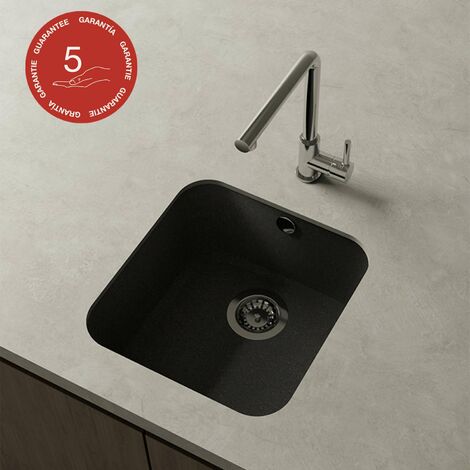 Cuve sous plan POALGI, GANDIA 193, Granit, Noir Basalt, 44 cm, 1 bac (1/4)