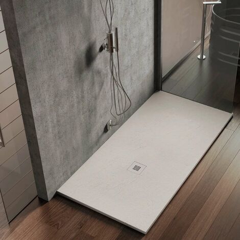 Receveur de douche Poalgi, extraplat, blanc , L.70 x l.100 cm, finition ardoise, série Hos's