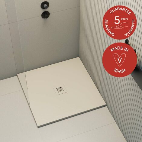 Receveur de douche Poalgi, extraplat, blanc Perla, L.100 x l.100 cm, finition sable, série Hos's (1/5)