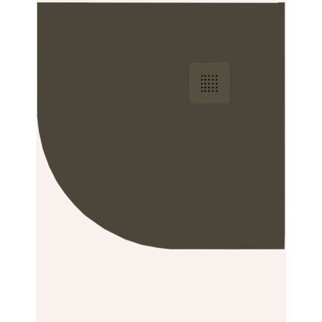 Receveur de douche Poalgi, extraplat, semi-circulaire, gris tundra, L.90 x l.90 cm, finition ardoise, série Hos's