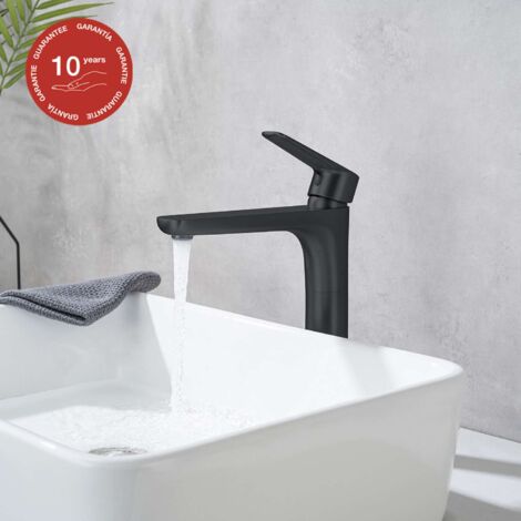 Mitigeur de lavabo bec haut SKY BATH noir mat série Nature (1/5)