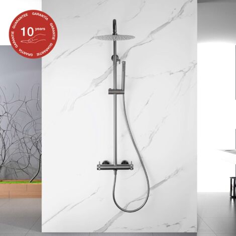 Colonne de douche mécanique avec barre extensible SKY BATH gris mat PVD série DIAMOND
