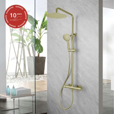 Colonne de douche mécanique avec barre extensible SKY BATH or brossé PVD série PROMISE