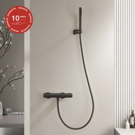 Mitigeur de douche thermostatique avec douchette SKY BATH noir mat Inox S304 série SUPREME (1/5)