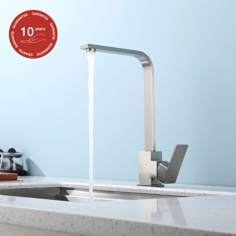 Mitigeur de cuisine bec haut SKY BATH nickel brossé Inox S304 série CROSS (1/5)