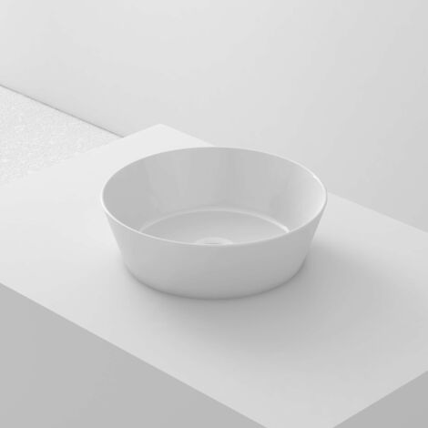 Lavabo à poser CONO céramique 35,5x12x35,5 cm blanc (1/4)