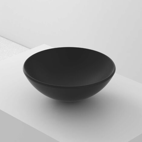 Lavabo à poser BOL cristal 38x14x38 cm noir (1/5)