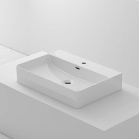 Lavabo à poser K42-60 céramique 60x12,5x42,5 cm blanc (1/5)