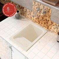 Evier Bac à laver pour buanderie à encastrer Poalgi Silex Pergamon - 1 bac + égouttoir