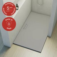 Receveur de douche Poalgi, extraplat, gris humo, L.90 x l.140 cm, série Shile
