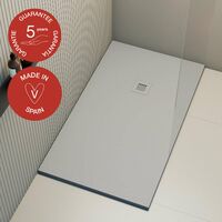 Receveur de douche Poalgi, extraplat, gris humo, L.75 x l.200 cm, finition ardoise, série Hos's