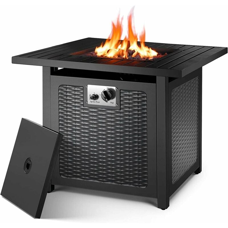 MaxxGarden Brasero extérieur - feu à gaz avec pierres de lave, Ø 48 cm -  12 kW, foyer extérieur à gaz, foyer camping, foyer jardin, foyer extérieur  à gaz