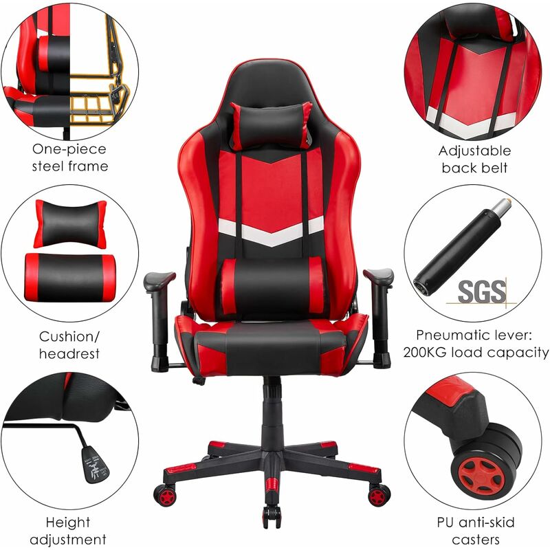 Chaise gamer fauteuil gaming Douxlife GC-RC03 avec fonction massage  ergonomique 2D accoudoir ergonomique en tissu