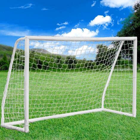 TLGREEN But de Football pour Enfants ,244x155x90 cm ,avec Système de Pression, Cadre en PVC épais, Montage Facile, But de Football de Jardin pour Le Divertissement des Enfants, Blanc (1/5)