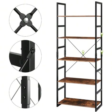 Séparateur De Pièce / étagère Sur Pied TETRA Vicco 4 Compartiments Marron - Neuf, Design Moderne