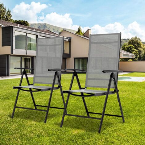 Chaise Longue De Jardin Pliable - Dossier Réglable 90-160° - Porte-gobelet - Capacité 160 Kg - Noir
