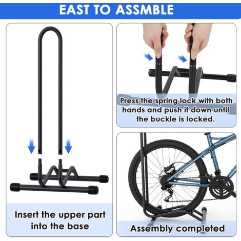Support de vélo au sol autoportant pour 5 vélos en acier galvanisé