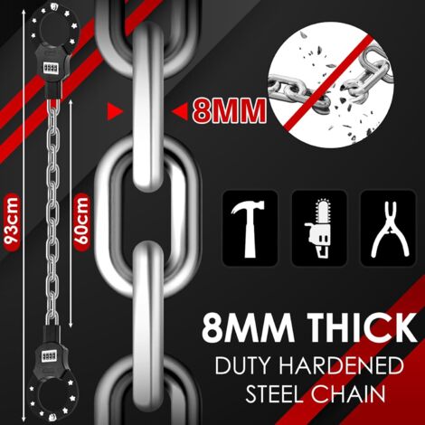 Antivol Trotinette Électrique Todeco - Chaîne 8 Mm Acier, Cadenas à Code 4 Chiffres, Avec Sac Étanche