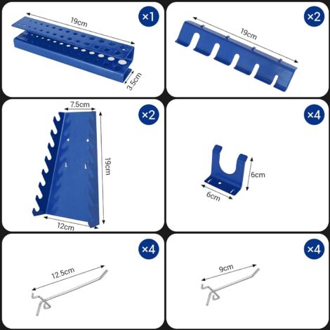 Lot De 8 Panneaux Muraux Perforés Prosperplast – Noir – 39x39 Cm – Atelier Garage Malin