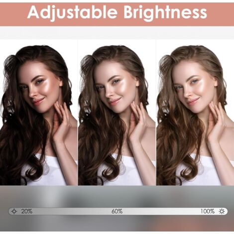 Miroir Maquillage Hollywood 14 Ampoules LED Tactile Éclairage Luminosité Rglable Blanc Froid Miroir Maquillage Hollywood 14 Ampoules LED Tactile Éclairage Luminosité Rglable Blanc Froid
