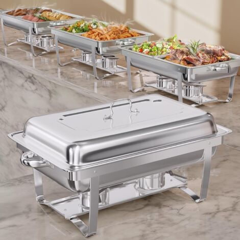 Chafing Dish 9L Buffets Chauffants en Acier Inoxydable pour Maison Restaurants-(1pc)