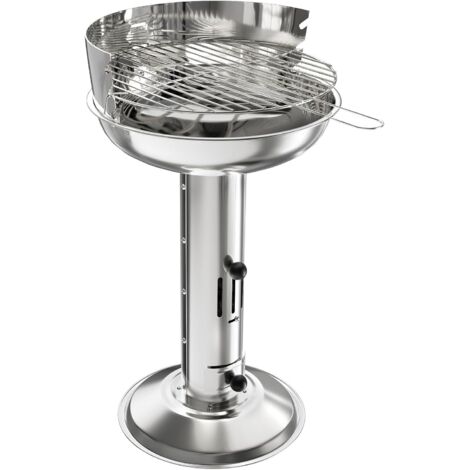 Barbecue à charbon de bois en acier inoxydable,Barbecue à colonne 404069cm,Hauteur réglable,avec grille de chromée,Cendrier et ventilation,Pour Outdoor,Camping,BBQ
