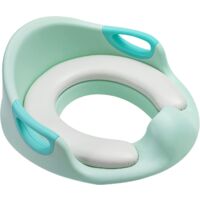 TLGREEN Reducteur Toilette Enfant, Rehausseur WC Enfant, Réducteur de Toilette avec Coussin Doux, Siège de Toilette pour Bébé de 1 à 7 ans, Adaptateur Toilette Enfant avec Poignée et Dossier, Vert