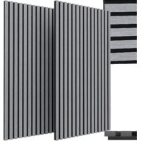Lot de 2 Panneau Acoustiques,Panneau Mural Decoratif,en Bois MDF,Panneaux Muraux Acoustique,120x60x2,1 cm,pour Chambre,Bureau-Gris