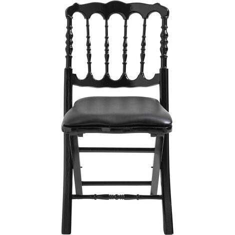 Set 2 Sedie Pieghevoli Nere Con Seduta Imbottita - Per Casa, Ufficio O Campeggio, Design Slim