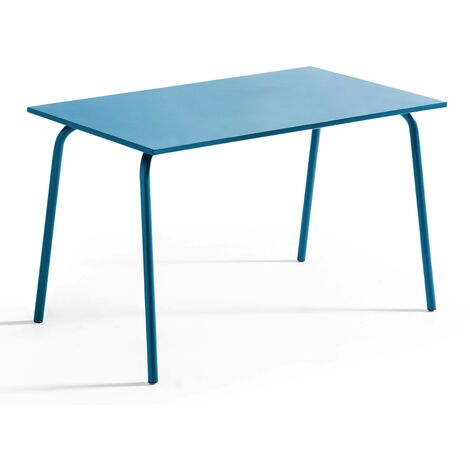 Tavolo da giardino rotondo in acciaio turchese da 120 cm, Palavas - Oviala | Leroy Merlin