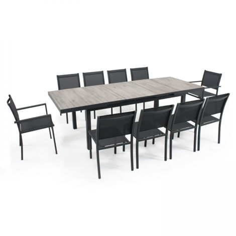 Oviala Tivoli - Set da giardino con tavolo rotondo e 4 sedie, colore: grigio