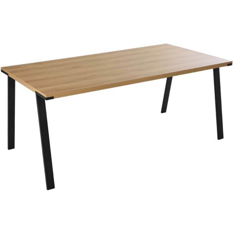 Tavolo Da Pranzo Rettangolare 120x60cm - Design Moderno Effetto Cemento, Gambe Acciaio - Foto 5