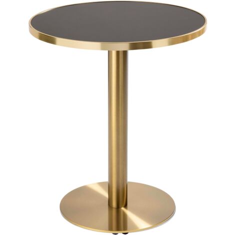 Tavolo Da Pranzo Rotondo 60 Cm Piano Nero oro E Gamba Oro Tavolo Da Pranzo Rotondo 60 Cm Piano Nero oro E Gamba Oro