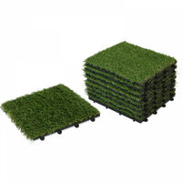 VEVOR Tappeto Erba Sintetica - 18 Piastrelle A Incastro 31x31 Cm, Altezza 40 Mm, Autodrenante, Per Interni Ed Esterni