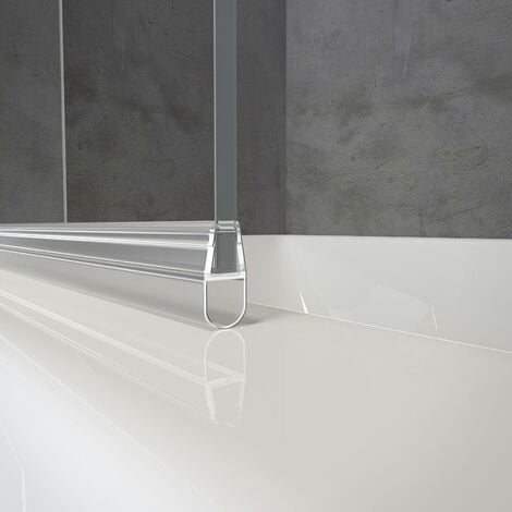 Pare-baignoire pliant, verre 5 mm, paroi de baignoire 1 volet Capri, écran de baignoire pivotant Schulte, Verre transparent, profilé alu argenté, 70 x 120 cm