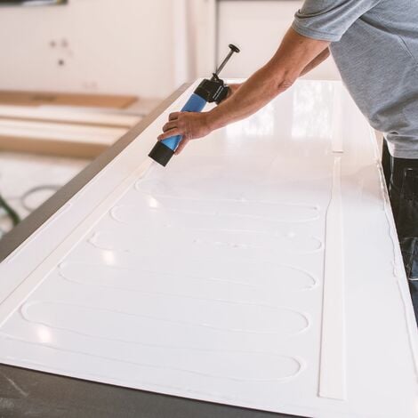 Panneau mural Blanc, revêtement pour douche et salle de bain, DécoDesign COULEUR, Schulte, Lot de 2 panneaux muraux 90 x 210 cm + 3 profilés blancs