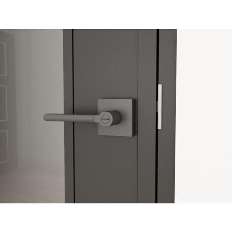Porte verrière intérieure 83 x 211,5 cm, bloc porte Loft, verre transparent, style atelier 2 rayures, version gauche avec serrure