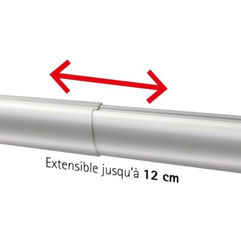 Porte de douche pivotante extensible, verre 5 mm, Vita, Schulte, profilé aspect chromé, verre transparent, 80-90 cm