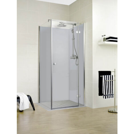 Panneau mural Gris argenté, revêtement pour douche et salle de bain, DécoDesign COULEUR, Schulte, Lot de 2 panneaux muraux 90 x 210 cm 2ème choix
