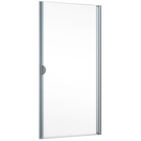 Porte de douche pivotante, 80 x 180 cm, verre transparent 5 mm, Schulte Sunny, profilé alu-argenté