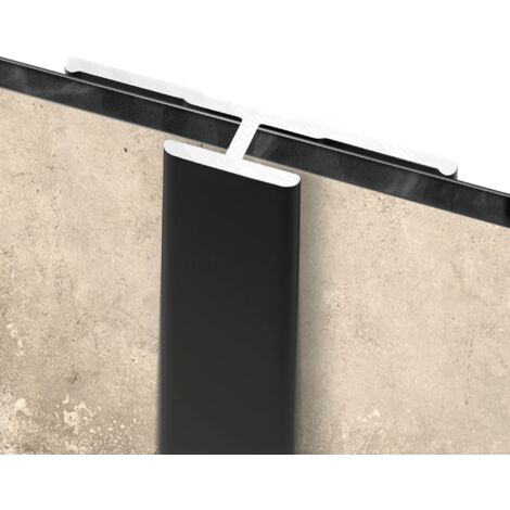Profilé de jonction pour panneau mural de douche, DécoDesign, Schulte, Noir, 210 cm