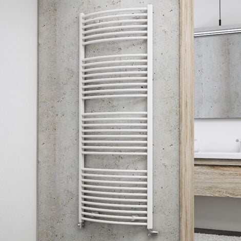 Radiateur sèche-serviette à eau chaude Europa, blanc, inertie fluide, vertical, Schulte, 150 x 60 cm, 820 W