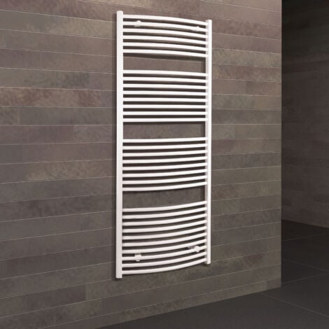 Radiateur sèche-serviette à eau chaude Europa, blanc, inertie fluide, vertical, Schulte, 150 x 60 cm, 820 W